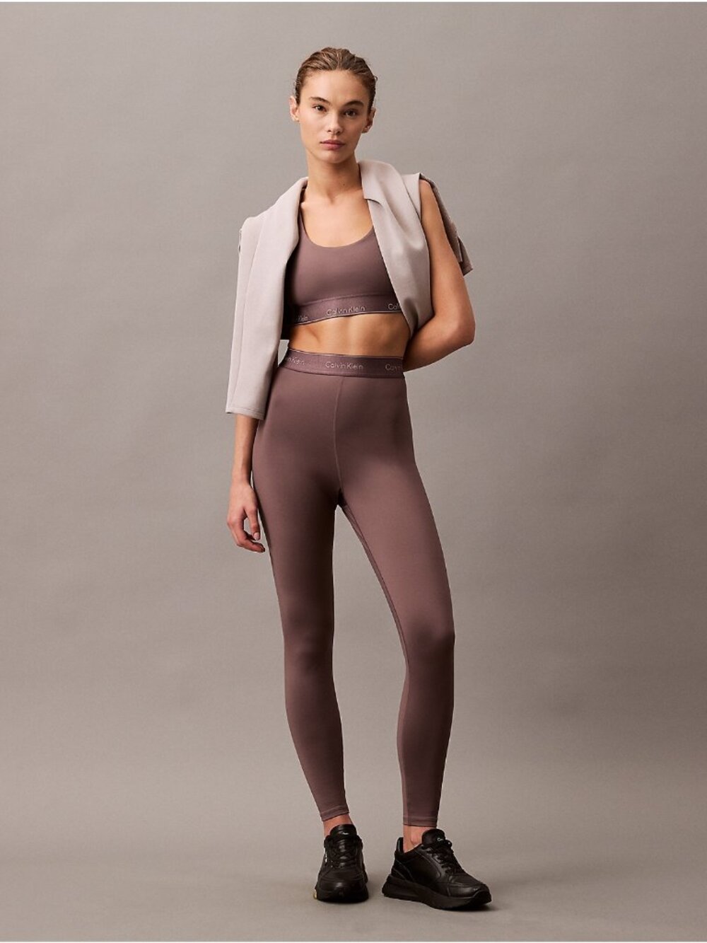 Calvin Klein Women's Modern Sport High Waist 7/8 Leggings - Brown - L